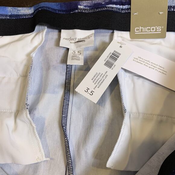 Chico's Pants Womens Size 3.5 (18) Perfect Stretch Blue Ocean Drop Pull-On NWT - Picture 5 of 9